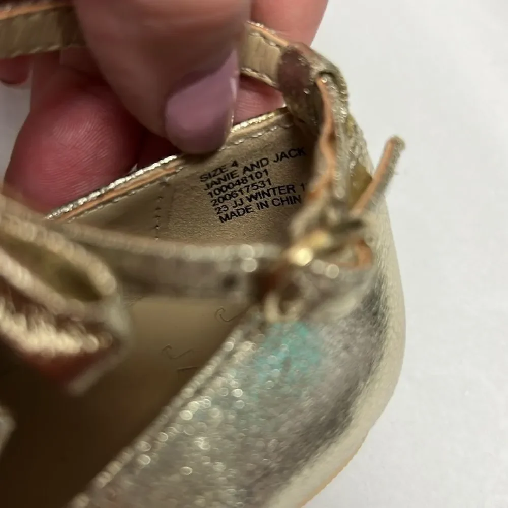 Janie and Jack 100048101 Collections Metallic Bow Ballet Flat NWT size 4